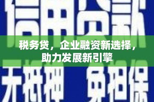 罗平税务贷，企业融资新选择，助力发展新引擎