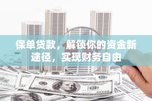 罗平保单贷款，解锁你的资金新途径，实现财务自由
