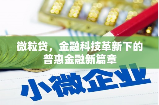 罗平微粒贷，金融科技革新下的普惠金融新篇章