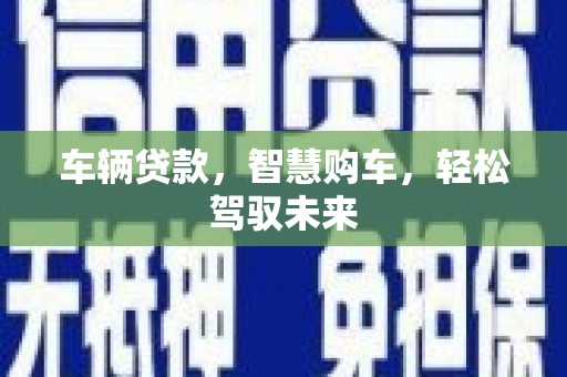 罗平车辆贷款，智慧购车，轻松驾驭未来