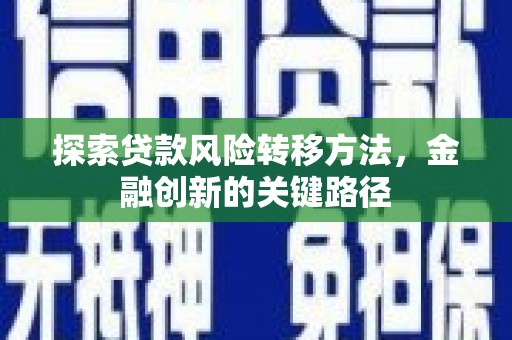 罗平探索贷款风险转移方法，金融创新的关键路径